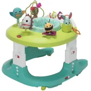 4-in-1 Baby Activity Center Walker with Interactive Toys Developmental Activities Meadow Days