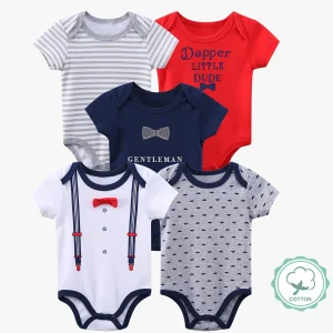 5pcs Baby Boys Cotton Onesies