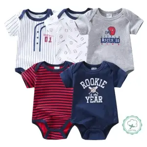 5pcs Baby Boy Cotton Onesies
