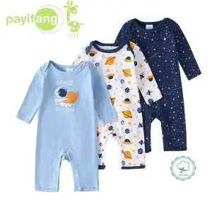 3-Pack Baby Boy/Girl 100% Cotton Rompers